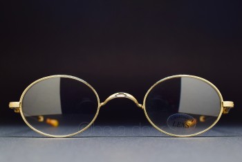 1990s OLIVER PEOPLES OP-75 G (42-23) Oval Telescopic Temple / JAPAN